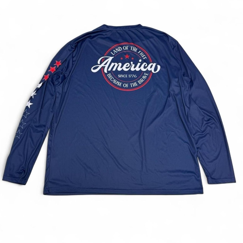 Magu Distributors Mens long-sleeve performance UV Protection fishing T Shirt, 2X